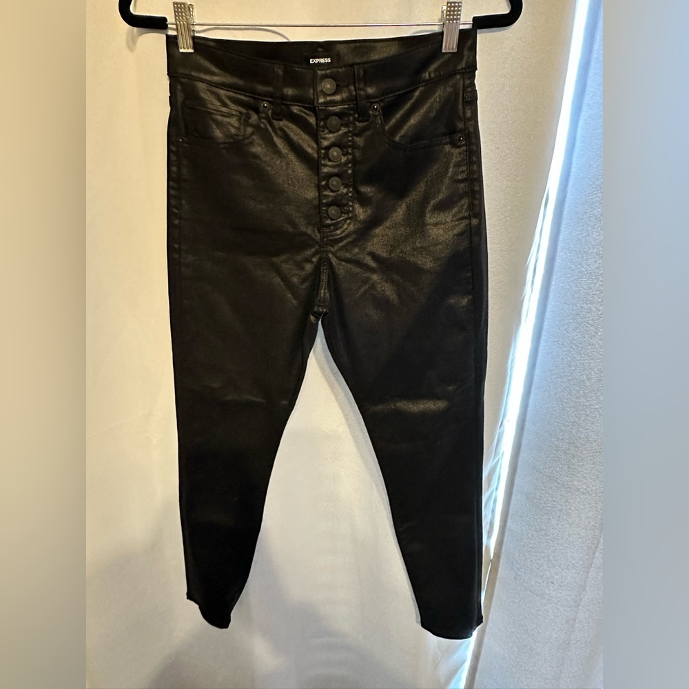 Express Black Faux Leather Pants